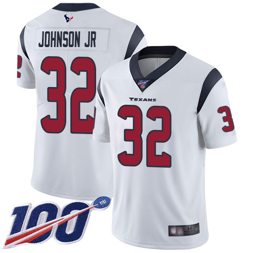 Houston Texans Limited White Men Lonnie Johnson Road Jersey NFL Football 32 100th Season Vapor Untouchable